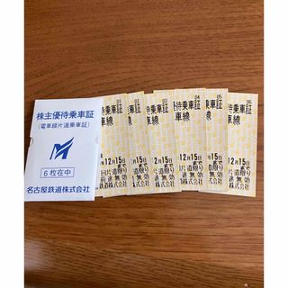 メイテツヒャッカテン(名鉄百貨店)の【6枚】名鉄　株主優待乗車券(鉄道乗車券)