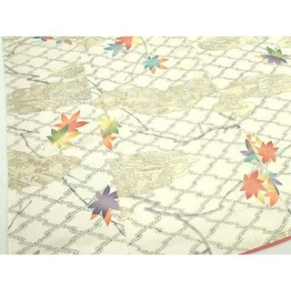 平和屋着物■上質な小紋　鹿の子楓文　正絹　逸品　未使用　DAAU1886xg(着物)