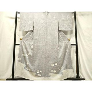 平和屋着物■訪問着　絞り　流水草花文　正絹　逸品　DAAU4782qp(着物)