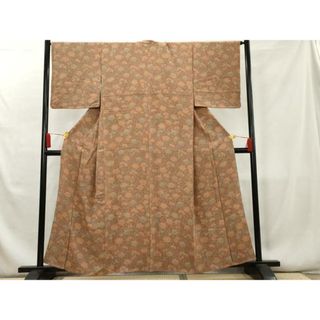 平和屋着物■上質な小紋　草花文　正絹　逸品　AAAY0847cs(着物)
