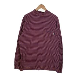 ステューシー(STUSSY)の80-90's STUSSY ステューシー シャドーマン刺繡 ロングスリーブTシャツ ボルドー USA製 黒タグ Size L(Tシャツ/カットソー(七分/長袖))