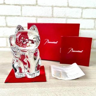 バカラ(Baccarat)の美品☆バカラ Baccara 招き猫 クリスタル 藤原丈一郎君所持同等品(置物)