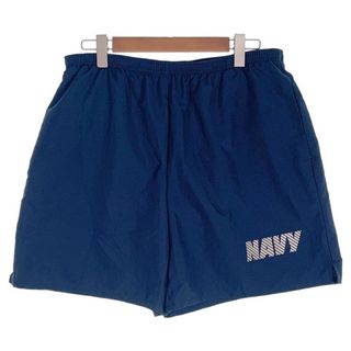 U.S.Navy new balance ニューバランス トレーニングショーツ ショートパンツ ネイビー リフレクタープリント USA製 Size XL(ショートパンツ)