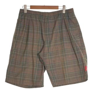 ステューシー(STUSSY)の80-90's STUSSY ステューシー チェック柄 イージーショートパンツ グリーン コットン USA製 Size M(ショートパンツ)