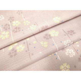 平和屋着物＊夏物　小紋　絽　横段花文　洗える着物　DAAU3863du(着物)
