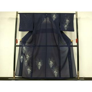 平和屋着物＊夏物　訪問着　絽　草葉文　正絹　逸品　AAAX5376fy
