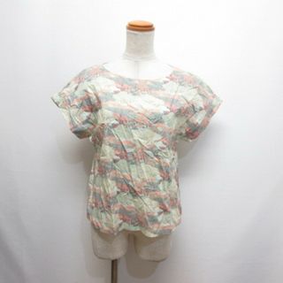 テチチ(Techichi)のテチチ Te chichi 半袖 ブラウス カットソー 総柄 M ライトグリーン(カットソー(半袖/袖なし))