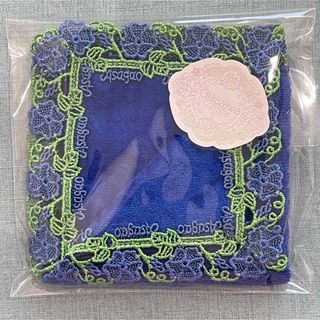 【未開封】近沢レース　ハンカチ　朝顔　ミッドナイトブルー　★店舗ラッピング済(ハンカチ)