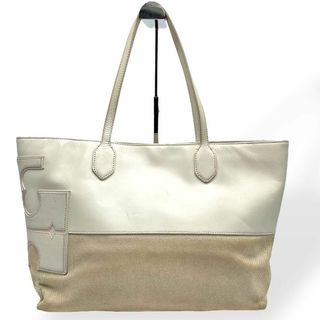 トリーバーチ(Tory Burch)の良品　TORY BURCH トリーバーチ　トートバッグ　キャンバス　レザー(トートバッグ)