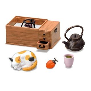 リーメント(Re-MeNT)のリーメント　大正くらしの道具たち　⑥そろそろ冬支度　ミニチュア　箱火鉢　猫　鉄瓶(その他)