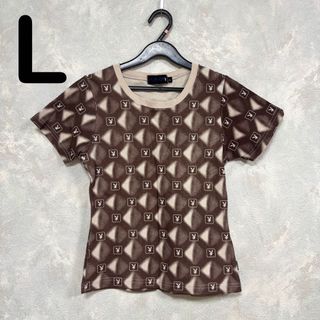 プレイボーイ(PLAYBOY)の【新品未使用】PLAYBOY プレイボーイ 夏 個性的 総柄 半袖 Tシャツ L(Tシャツ(半袖/袖なし))