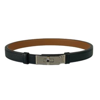 エルメス(HERMES)のHERMES エルメス ベルト ケリー ベルト - ブラック エプソン レディース シルバー金具【本物保証】(ベルト)