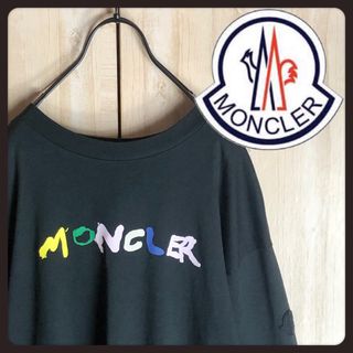 モンクレール(MONCLER)のMONCLER モンクレール ロングtシャツ センターロゴ 肩パッチ刺繍付き(Tシャツ/カットソー(七分/長袖))