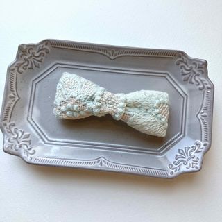 119◯ミナペルホネンはぎれ使用　リボン　ハンドメイドヘアバレッタ　アクセサリー