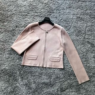 フォクシー(FOXEY)のFOXEY 40 ビンテージローズ ニットジャケット(ノーカラージャケット)