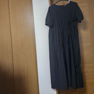 サマンサモスモス(SM2)のサマンサモスモス　黒半袖リボンワンピース(ロングワンピース/マキシワンピース)