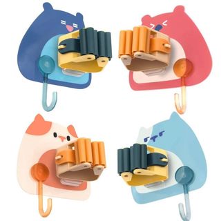 まとめ売り8個セット　ラブリークマ モップ ホルダーフック付 耐荷重強い 防水