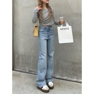 GRL - 【タグ付き】GRL ワイドセミフレアデニムパンツ cu136