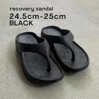 ［NEW］リカバリー トングサンダル 黒 39/40 24.5-25 レディース(サンダル)