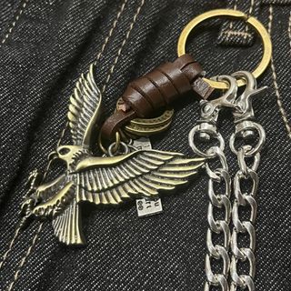 ウォレットチェーン　アメカジ　ジーンズ　シルバー　スタイル　鷲　チャーム(ウォレットチェーン)
