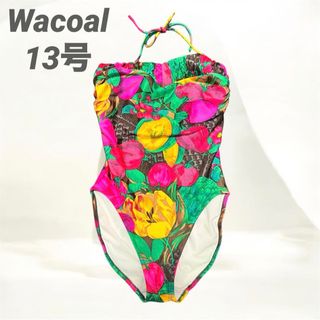 ワコール　シェイプアップ水着　13号　補正水着 総柄　花柄　マルチカラー 