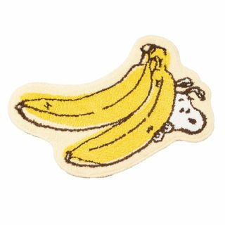 センコー スヌーピー バナナ ダイカットマット ラグ 洗える 滑りにくい 約52