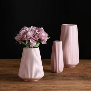 フラワーベース-花瓶-陶器-和風-花器-ブラック-北欧-つや消し面-し大 かびん(その他)