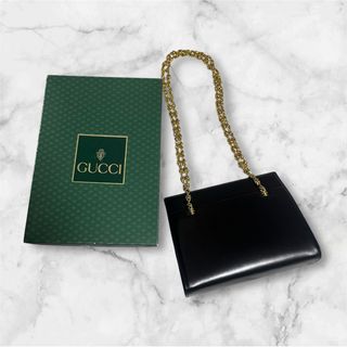 グッチ(GUCCI)のGUCCI グッチ ショルダーバッグ レザー 肩掛け ゴールドチェーンウォレット(ショルダーバッグ)