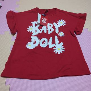 新品‼️BABYDOLL 赤 半袖 Tシャツ 130 フリル タオル地 レッド