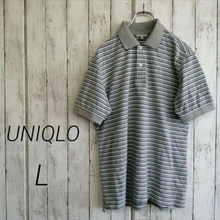UNIQLO メンズ ドライ カノコ ボーダー ポロシャツ 半袖 L 24
