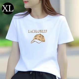 Tシャツ レディース 半袖 ロゴ入り カジュアル 可愛い プリント トップス(Tシャツ(半袖/袖なし))