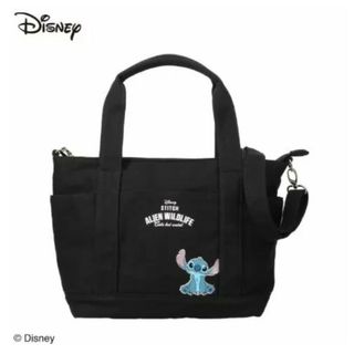 入手困難★ディズニー　スティッチ　トートバッグ　2way　ブラック　新品タグ付き(トートバッグ)