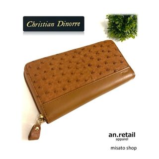 ★ クリスチャンディノーレ オーストリッチ ラウンドジップ 長財布 本革レザー(財布)