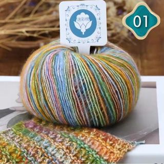 ロングピッチグラデーション毛糸　ColNo.1　4個サマーヤーン編み物　お買い得(生地/糸)