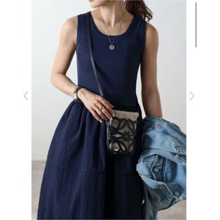 【新品】(ニットワN)BONJOUR SAGAN ニットコンビコクーンワンピース