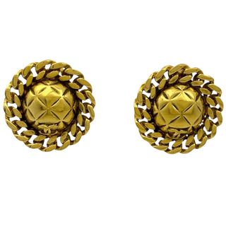 シャネル(CHANEL)のシャネル ココマーク ラウンド イヤリング GP 【中古】(イヤリング)