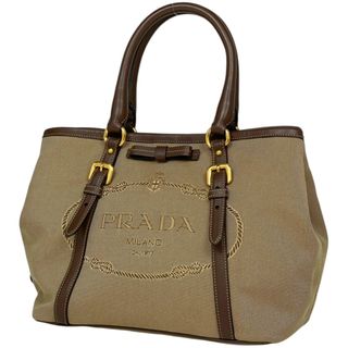 プラダ(PRADA)のプラダ ロゴ ジャガード ハンドバッグ レディース 【中古】(ハンドバッグ)
