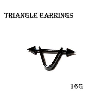 16G　ステンレス　ブラック　トライアングル　ピアス