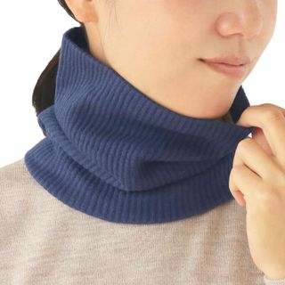 【絹屋】内側シルク 2重編み ふかふか綿ネックウォーマー (5381) サイズ：