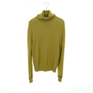 エルメス(HERMES)のエルメス HERMES detail cuir tresse ニット 衣料品 トップス ウール レザー メンズ カーキ系 【中古】(ニット/セーター)
