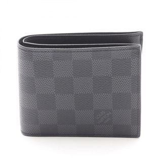 ルイヴィトン(LOUIS VUITTON)のルイ・ヴィトン LOUIS VUITTON ポルトフォイユ マルコ NM ダミエグラフィット 二つ折り財布 財布 レザー PVC メンズ ブラック系 N63336 【中古】(折り財布)