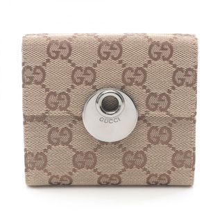 グッチ(GUCCI)のグッチ GUCCI エクリプス GGキャンバス 三つ折り財布 財布 キャンバス レザー メンズ レディース ベージュ系 / ブラウン系 120935 【中古】(財布)
