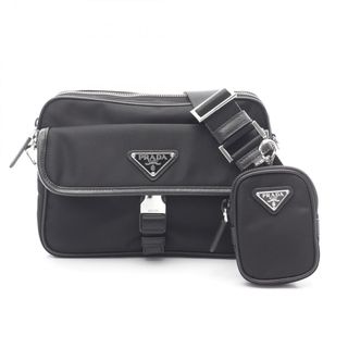 プラダ(PRADA)のプラダ PRADA ショルダーバッグ バッグ ナイロン サフィアーノレザー メンズ ブラック系 2VH133 【中古】(ショルダーバッグ)