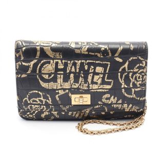 シャネル(CHANEL)のシャネル CHANEL 2.55 ショルダーバッグ バッグ レザー レディース ブラック系 / ゴールド系 A70328 【中古】(ショルダーバッグ)