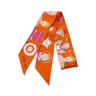 エルメス(HERMES)のエルメス HERMES ツイリー DRESS CODE スカーフ 衣料品 シルク シルク オレンジ レディース オレンジ系 / マルチカラー 【中古】(バンダナ/スカーフ)