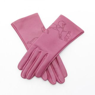 エルメス(HERMES)のエルメス HERMES アステュース トスカ 手袋 衣料品 レザー レディース ピンク系 【中古】(手袋)