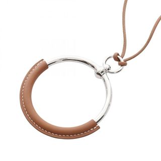 エルメス(HERMES)のエルメス HERMES ループグラン フォーブ ネックレス ジュエリー レザー ステンレススチール レディース ブラウン系 / シルバー系 【中古】(ネックレス)