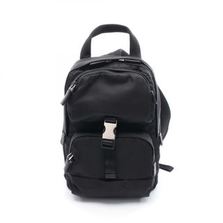 プラダ(PRADA)のプラダ PRADA TESSUTO MONTAGN スリングバッグ ウエストバッグ ボディバッグ バッグ ナイロン レザー メンズ ブラック系 2VZ013 【中古】(ウエストポーチ)