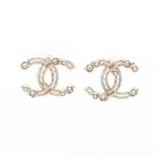 シャネル(CHANEL)のシャネル CHANEL ココマーク ピアス ジュエリー GP（ゴールドメッキ） フェイクパール / ラインストーン レディース ゴールド系 / ホワイト系 【中古】(ピアス)