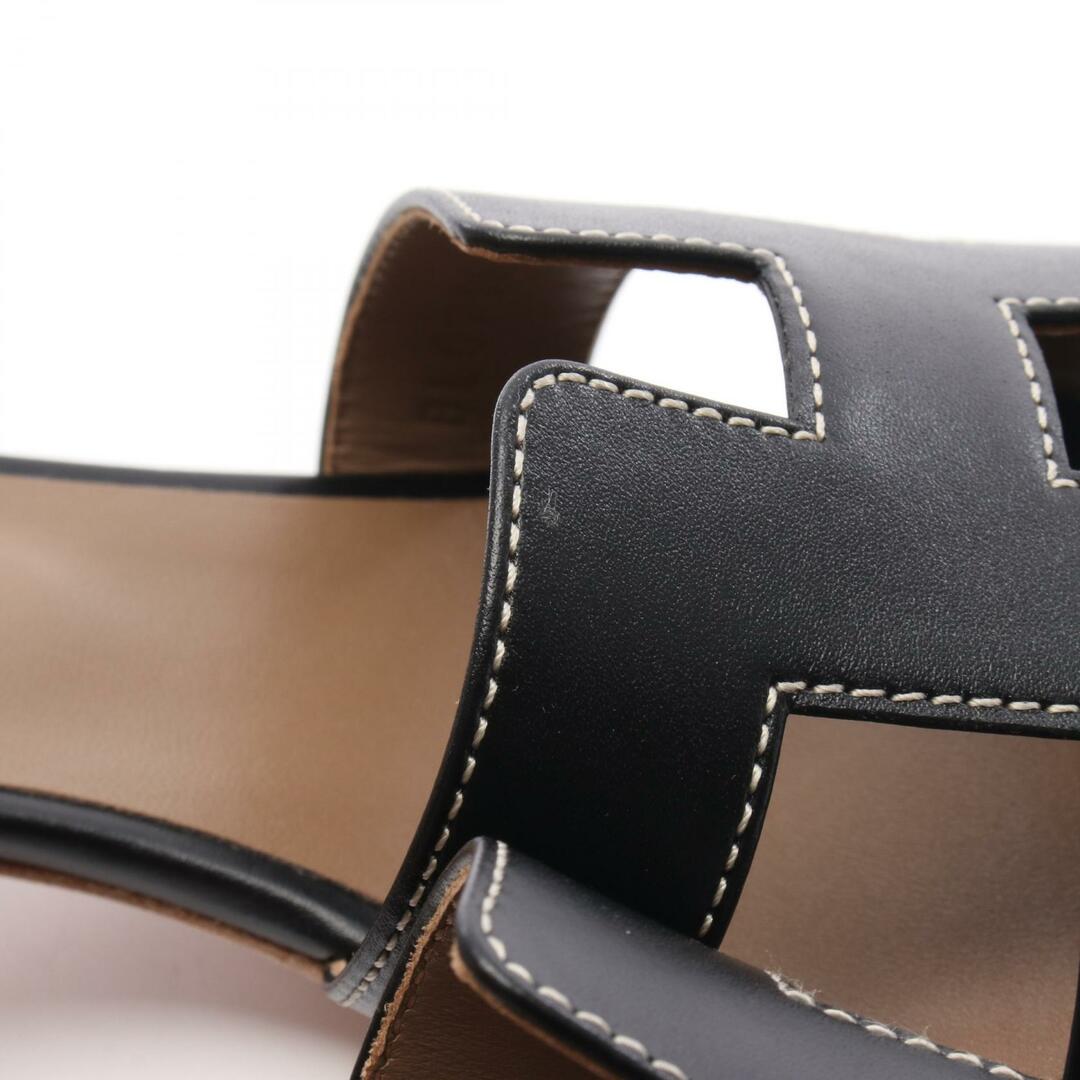 HERMES ブラックレザー ミュール HERMES - エルメス HERMES オアジス ミュール 靴 レザー